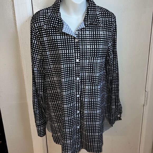 LYSSE Schiffer Button Down Shirt Top-M - Picture 2 of 10